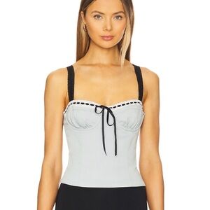 With Jean blue corset